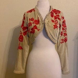 Anthropologie Velvet embroidered bolero (vintage)